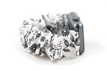 Load image into Gallery viewer, White Floral Apple Watch Scrunchie Band
