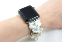 Load image into Gallery viewer, Golden Flowers Apple Watch Scrunchie Band
