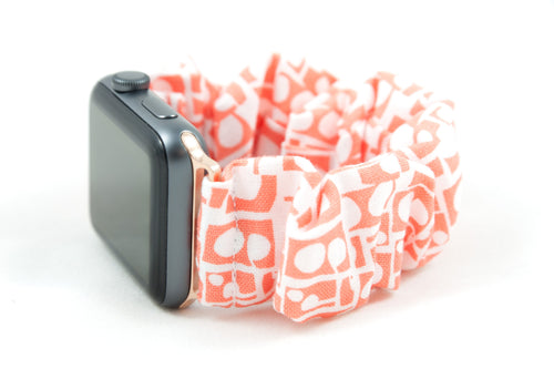 Lilla Prata Coral Apple Watch Scrunchie Band - 38mm 42mm / 40mm 44mm Series 1 - 6 & SE