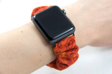 Load image into Gallery viewer, Orange Paisley Apple Watch Scrunchie Band
