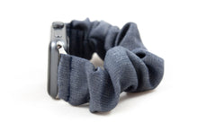 Load image into Gallery viewer, Bluish Gray Denim Style Apple Watch Scrunchie Band
