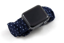 Load image into Gallery viewer, Navy Blue Dot Apple Watch Scrunchie Band
