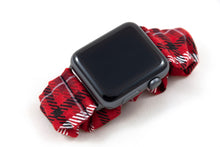Load image into Gallery viewer, Red Plaid Apple Watch Scrunchie Band
