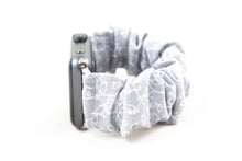 Load image into Gallery viewer, Grey Vines Apple Watch Scrunchie Band

