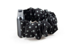 Load image into Gallery viewer, Gray Polka Dot Apple Watch Scrunchie Band
