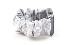 Load image into Gallery viewer, Gray Skulls Apple Watch Scrunchie Band - 38mm 42mm / 40mm 44mm Series 1 - 6 &amp; SE
