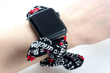 Load image into Gallery viewer, Love XO Apple Watch Scrunchie Band with Top Knot Bow - 38mm 42mm / 40mm 44mm Series 1 - 6 &amp; SE
