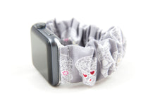 Load image into Gallery viewer, Gray Skulls Apple Watch Scrunchie Band - 38mm 42mm / 40mm 44mm Series 1 - 6 &amp; SE
