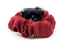 Load image into Gallery viewer, Red Stripe Apple Watch Scrunchie Band

