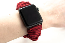 Load image into Gallery viewer, Red Stripe Apple Watch Scrunchie Band
