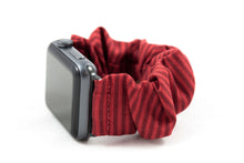 Load image into Gallery viewer, Red Stripe Apple Watch Scrunchie Band
