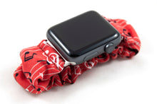 Load image into Gallery viewer, Red Music Note Apple Watch Scrunchie Band
