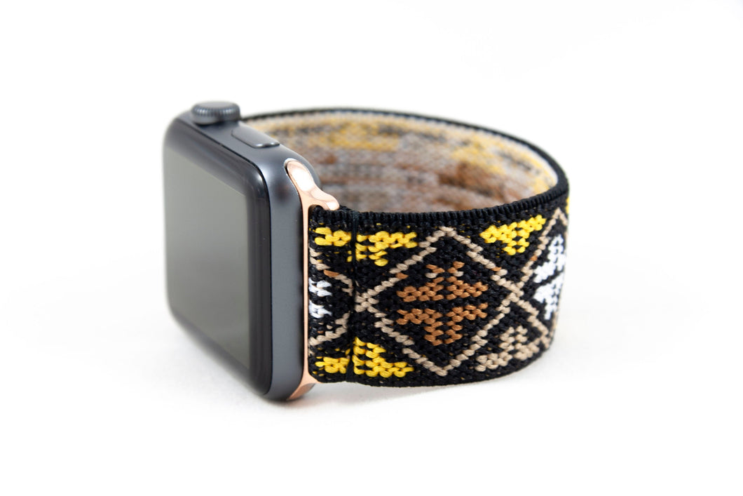 Yellow Ethnic Folk Elastic Apple Watch Band