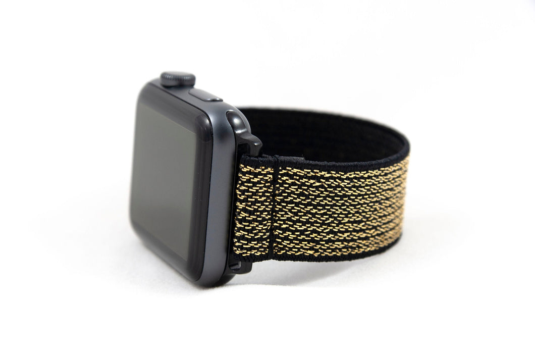 Thin Gold Sparkly Elastic Apple Watch Band