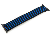 Load image into Gallery viewer, Black with Blue Stripes Elastic Apple Watch Band
