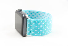 Load image into Gallery viewer, Turquoise Polka Dot Elastic Apple Watch Band
