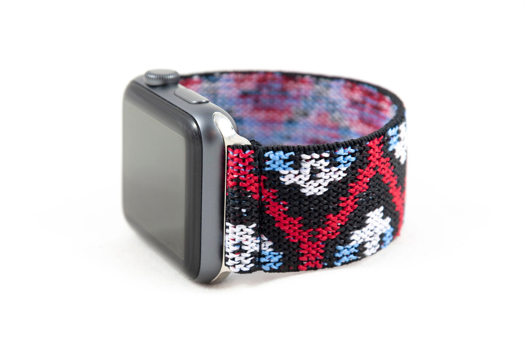 Red Aztec Elastic Apple Watch Band