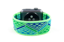 Load image into Gallery viewer, Green Tidal Wave Elastic Apple Watch Band

