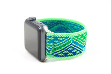 Load image into Gallery viewer, Green Tidal Wave Elastic Apple Watch Band
