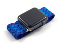 Load image into Gallery viewer, Blue &amp; Purple Check Pattern Elastic Apple Watch Band
