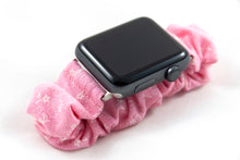 Load image into Gallery viewer, Pink Floral Apple Watch Scrunchie Band - 38mm 42mm / 40mm 44mm Series 1 - 6 &amp; SE
