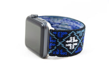 Load image into Gallery viewer, Blue Ethnic Folk Elastic Apple Watch Band
