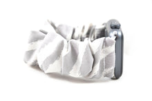 Load image into Gallery viewer, Gray Zebra Apple Watch Scrunchie Band - 38mm 42mm / 40mm 44mm Series 1 - 6 &amp; SE

