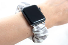 Load image into Gallery viewer, Gray Zebra Apple Watch Scrunchie Band - 38mm 42mm / 40mm 44mm Series 1 - 6 &amp; SE
