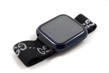 Load image into Gallery viewer, Fitbit Versa Elastic Watch Band - Sparkly Black Silver GG Pattern – Versa 1 / 2 / Lite
