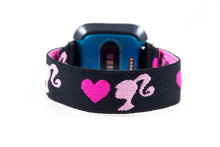 Load image into Gallery viewer, Black Pink Glam Elastic Fitbit Watch Band
