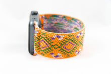 Load image into Gallery viewer, Elastic Apple Watch Band - Orange Green Ethnic Pattern
