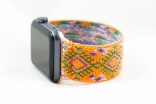 Load image into Gallery viewer, Elastic Apple Watch Band - Orange Green Ethnic Pattern
