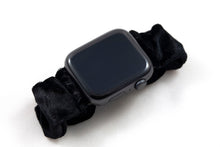 Load image into Gallery viewer, Black Velvet Apple Watch Scrunchie Band
