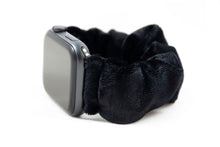 Load image into Gallery viewer, Black Velvet Apple Watch Scrunchie Band
