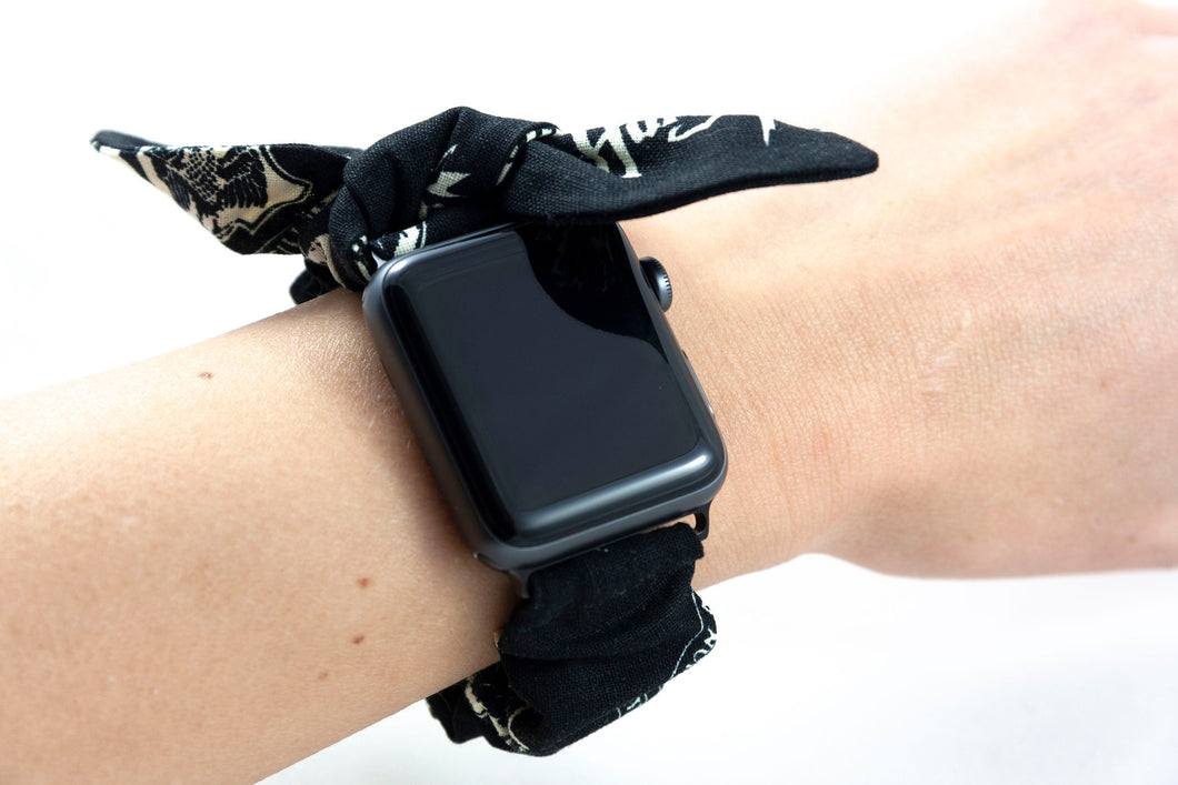 Hogwarts Apple Watch Scrunchie Band with Top Knot Bow