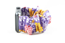 Load image into Gallery viewer, Purple Dahlia / Daisy Apple Watch Scrunchie Band - 38mm 42mm / 40mm 44mm Series 1 - 6 &amp; SE
