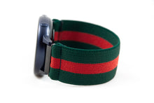 Load image into Gallery viewer, Green &amp; Red Stripe Elastic Samsung Watch Band
