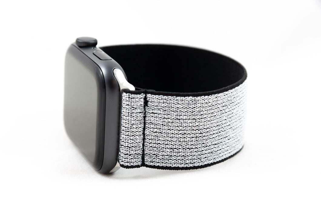 Silver Diamond Like Sparkly Elastic Apple Watch Band