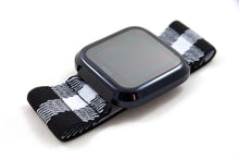 Load image into Gallery viewer, B&amp;W Plaid Elastic Fitbit Watch Band
