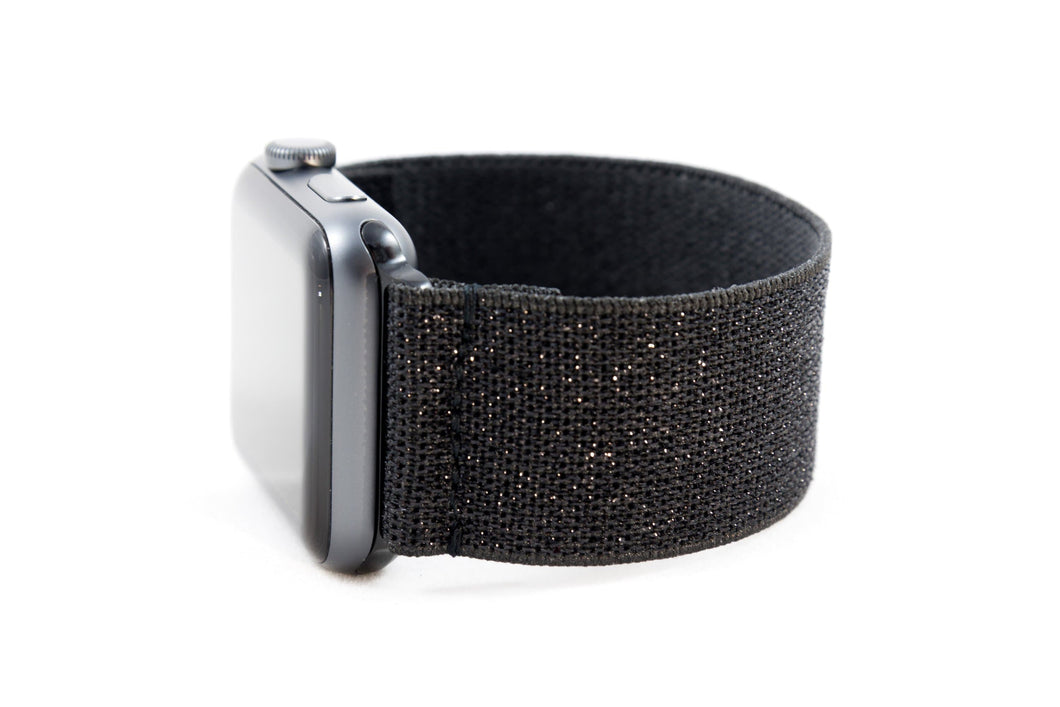 Black Sparkly Elastic Apple Watch Band